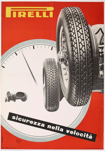 pubblicità del pneumatico Stelvio Pirelli