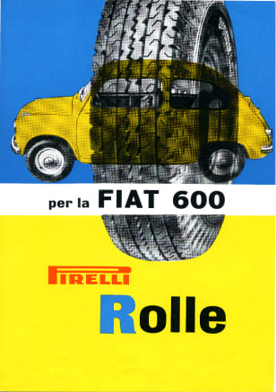 Advertisement for the Pirelli Rolle tyre