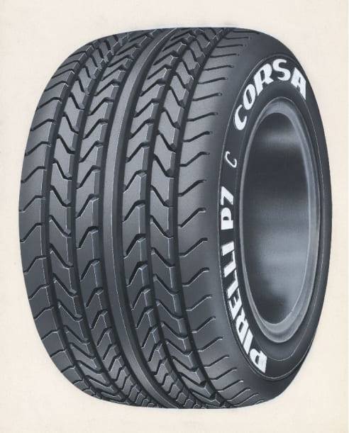 Drawing of the P7 Corsa tyre